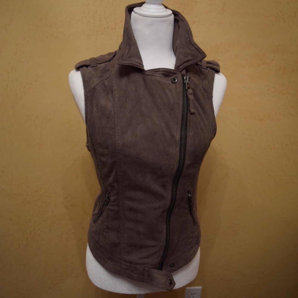 Abercrombie & Fitch Suedo Moto Vest